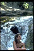 023030 Young Woman Sitting In Stream A4 Photo Print
