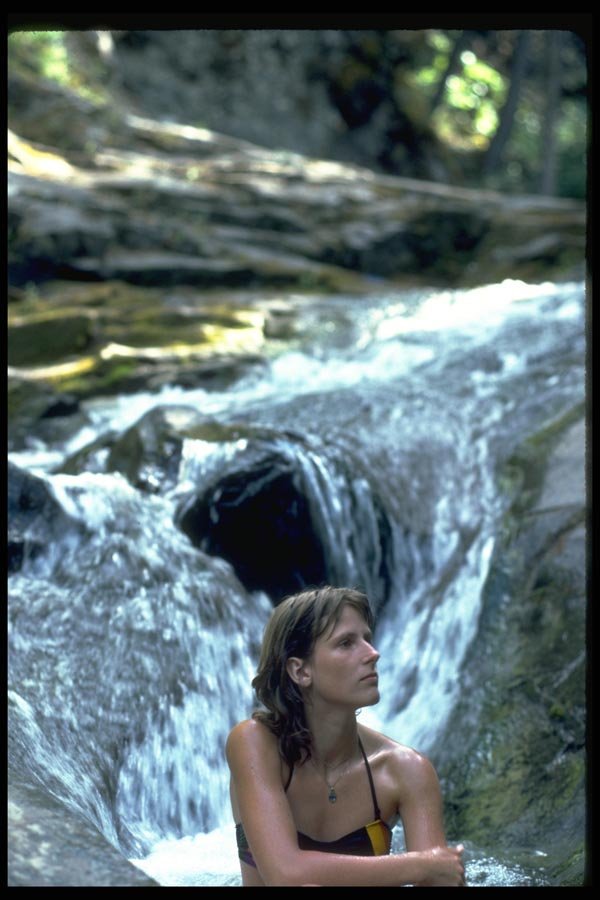 023030 Young Woman Sitting In Stream A4 Photo Print