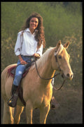 023031 Young Woman On Horse A4 Photo Print