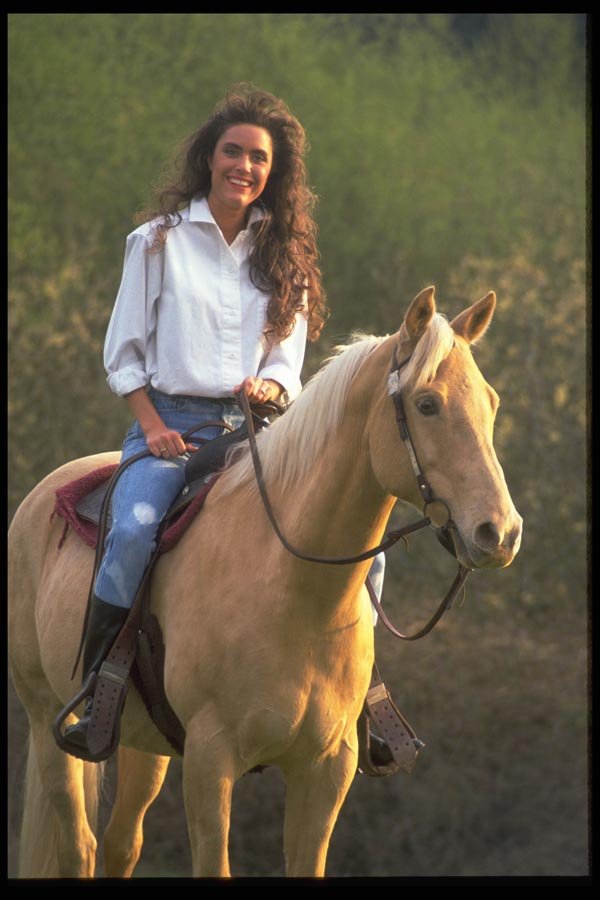 023031 Young Woman On Horse A4 Photo Print