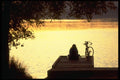 023032 Cyclist Sitting On Dock A4 Photo Print