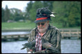 023041 Old Man With Pigeons A4 Photo Print