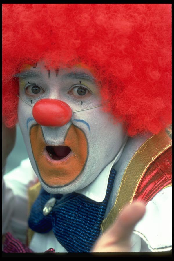 023072 Red headed Clown Face A4 Photo Print