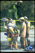 023087 Firefighters Checking Equipment A4 Photo Print