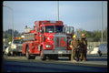 023090 Firemen In Front Of Red Truck A4 Photo Print