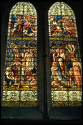 024002 Two Tall Stained Glass Windows A4 Photo Print