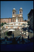 024040 Twin Towered Church With Steps A4 Photo Print