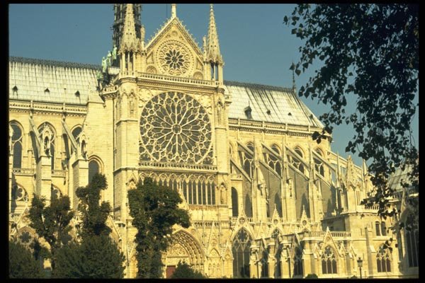 024049 Notre Dame Rose Window A4 Photo Print