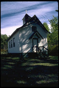 024076 White Clapboard Church A4 Photo Print
