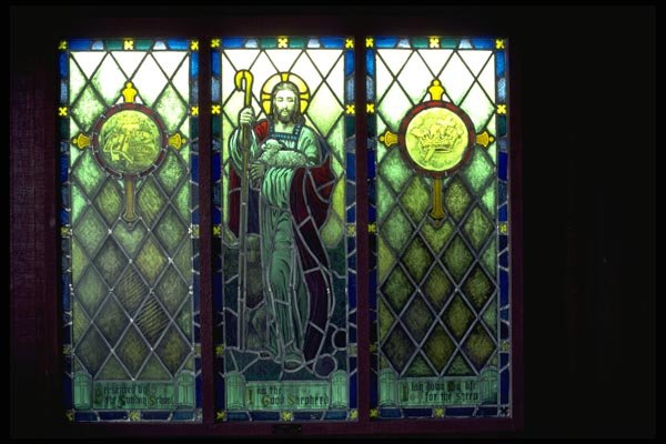 024078 Christ In Stained Glass Window A4 Photo Print