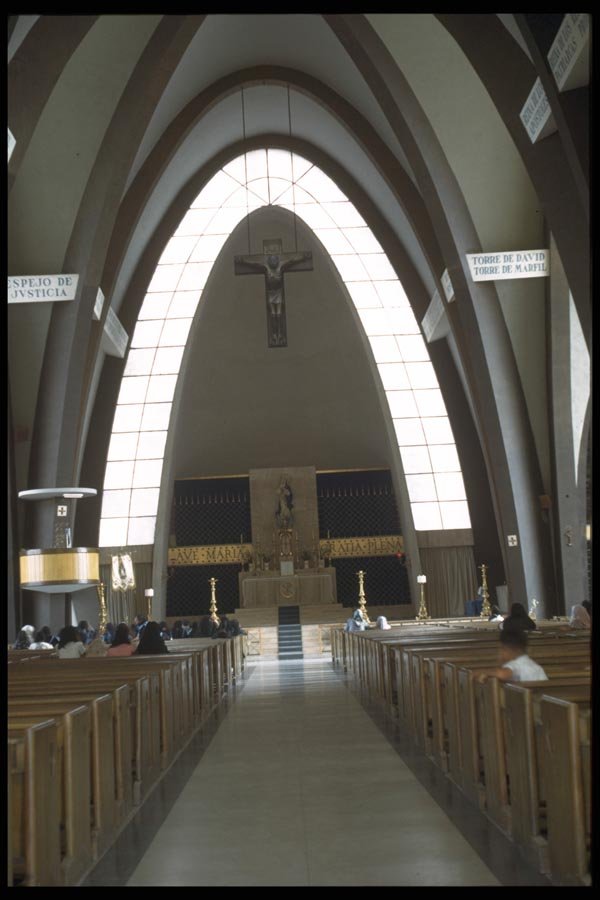 024082 Arched Windows Behind Altar A4 Photo Print