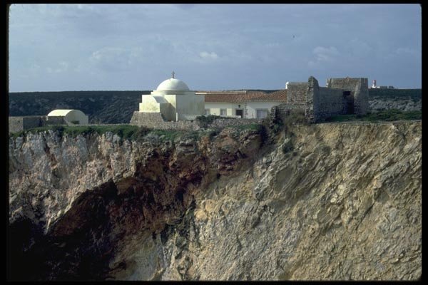 024083 White Portuguese Church On Cliff A4 Photo Print