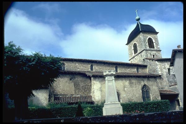 024085 Stone Church With Tower In France A4 Photo Print