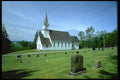 024087 Rural White Church With Headstones A4 Photo Print