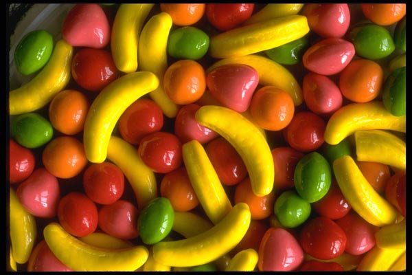 025022 Banana shaped Candies A4 Photo Print