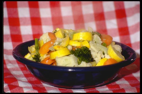 025054 Cooked Vegetables In Dish A4 Photo Print