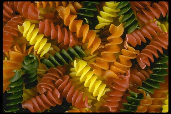 025070 Coloured Curly Pasta A4 Photo Print