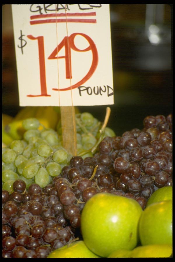 025097 Purple And Green Grapes With Sign A4 Photo Print