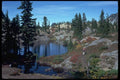 026002 Mountain Lake And Backpacker A4 Photo Print