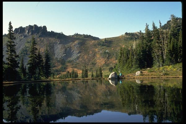 026007 Crystal Lake By Hill A4 Photo Print