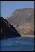 026014 Lake Shasta With Brown Hills A4 Photo Print