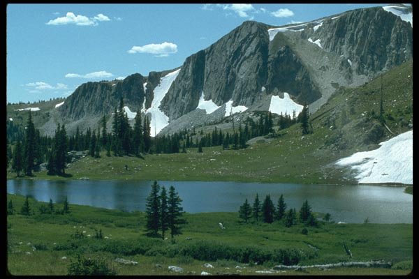 026019 Lake With Mountain In Utah A4 Photo Print
