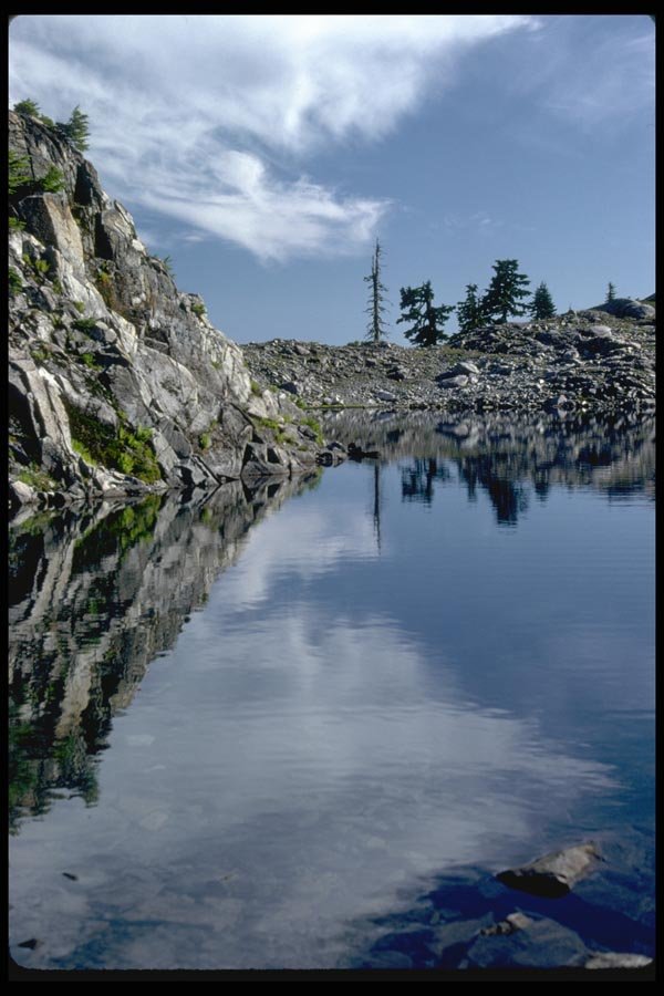 026026 Desert Lake Near Rocks A4 Photo Print