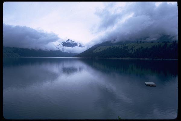 026050 Diving Platform On Large Lake A4 Photo Print