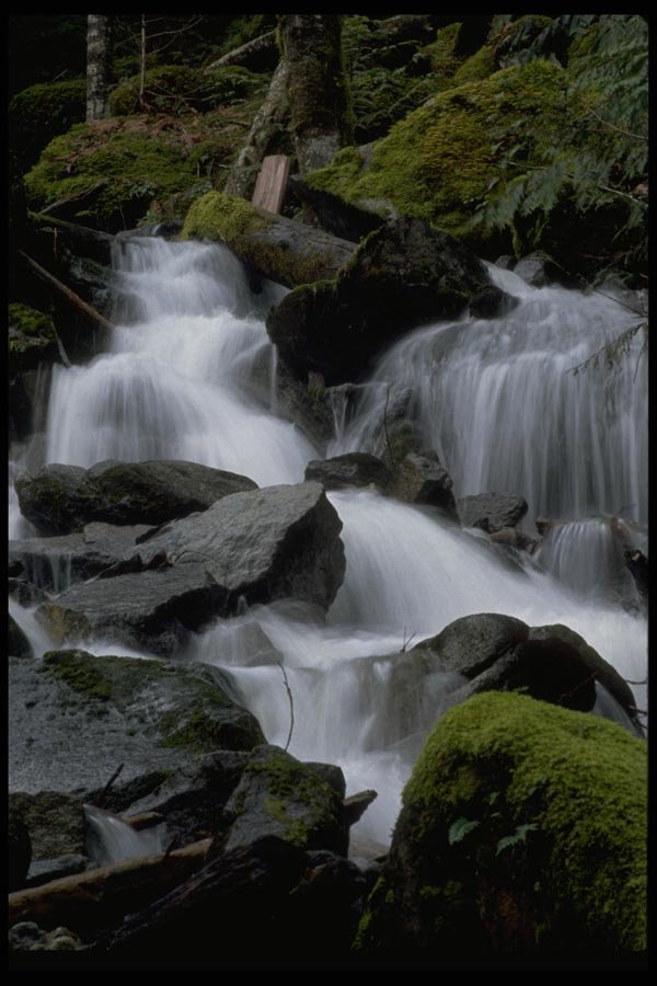 026058 Stream Rushing Over Sharp Rocks A4 Photo Print