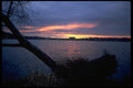 026062 Sunset Over Lake And City A4 Photo Print