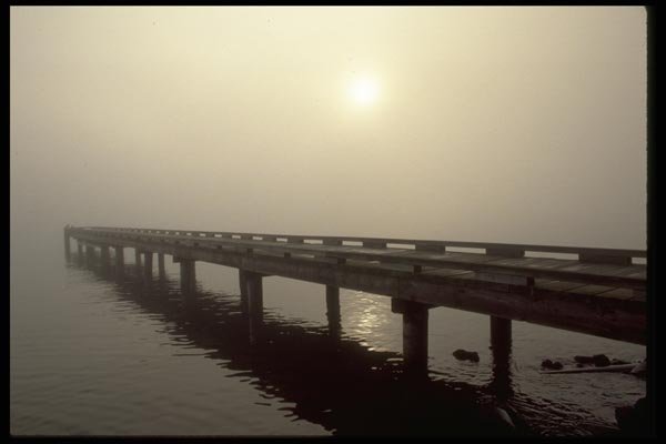 026063 Foggy Pier A4 Photo Print
