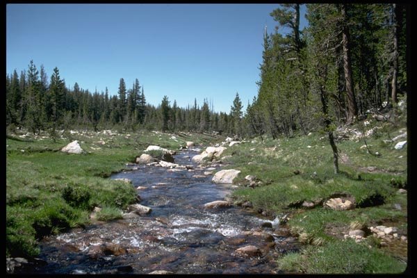 026083 Large River Past Mountain A4 Photo Print