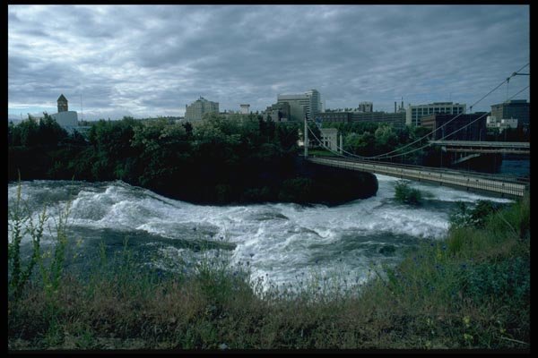 026091 Spokane River Falls A4 Photo Print