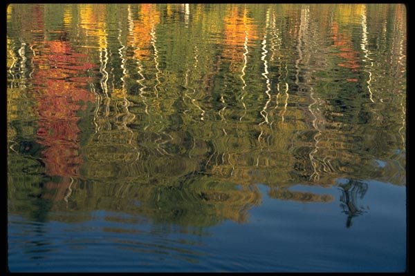 026096 Fall Colors Reflecting Into Water A4 Photo Print