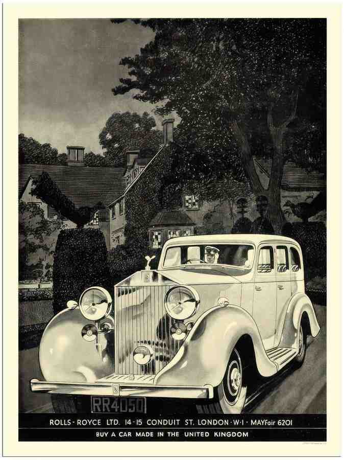 027 rolls royce car advert 2 Vintage Advert A4 Photo Print