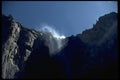 027009 Misty Waterfall On Sheer Cliff A4 Photo Print