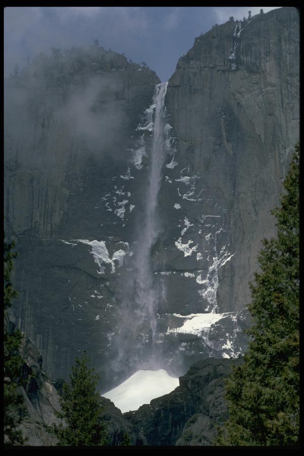 027016 High Waterfall In Winter A4 Photo Print
