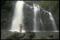 027027 Bather At Waterfall Pool A4 Photo Print