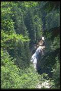 027035 Waterfall In Forest Valley A4 Photo Print