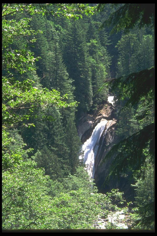 027035 Waterfall In Forest Valley A4 Photo Print