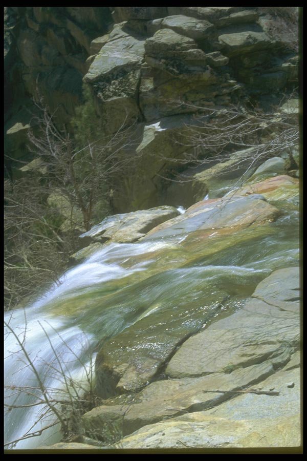 027043 Waterfall Over Flat Rocks A4 Photo Print