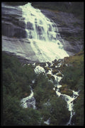 027050 Waterfall On Rock faced Slope A4 Photo Print