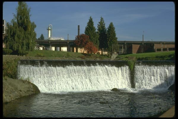 027060 Manmade Waterfall A4 Photo Print