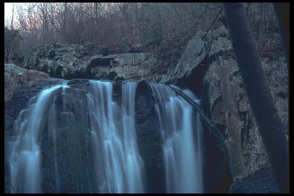 027066 Close Up Of Waterfall Over Rocks A4 Photo Print