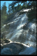 027067 Wide Hillside Waterfall A4 Photo Print
