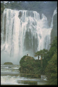 027078 High And Wide Tropical Waterfall A4 Photo Print