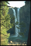 027087 Two Long Waterfalls Flowing Together A4 Photo Print