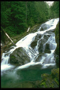 027096 Close Up Of River Waterfall A4 Photo Print
