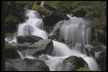027097 Waterfall Terraced Over Rocks A4 Photo Print