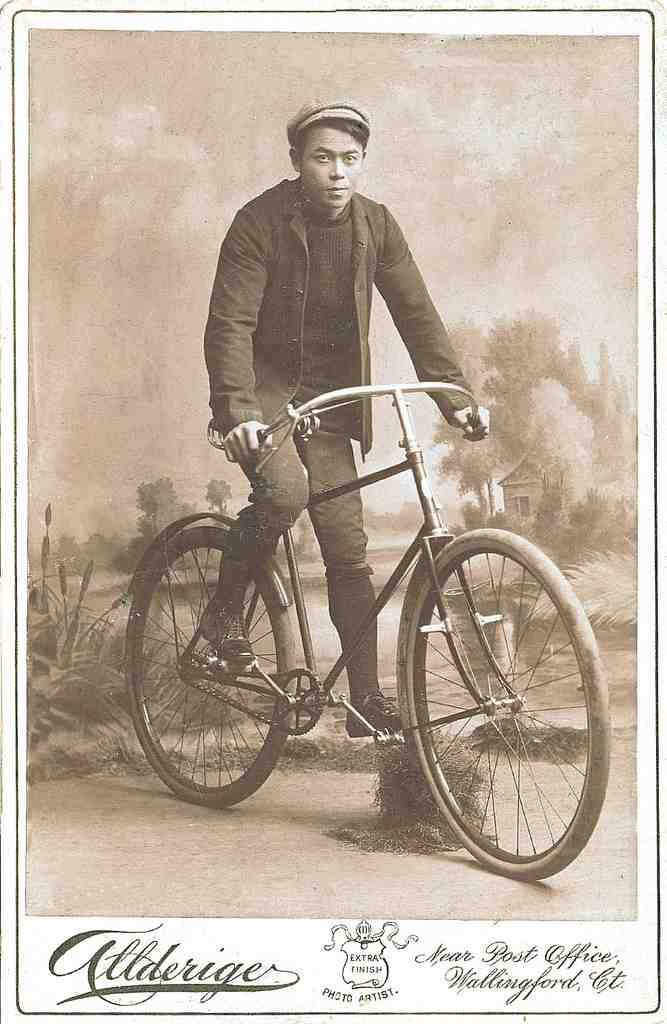 028 Boy On Bicycle 1895 Vintage A4 Photo Print
